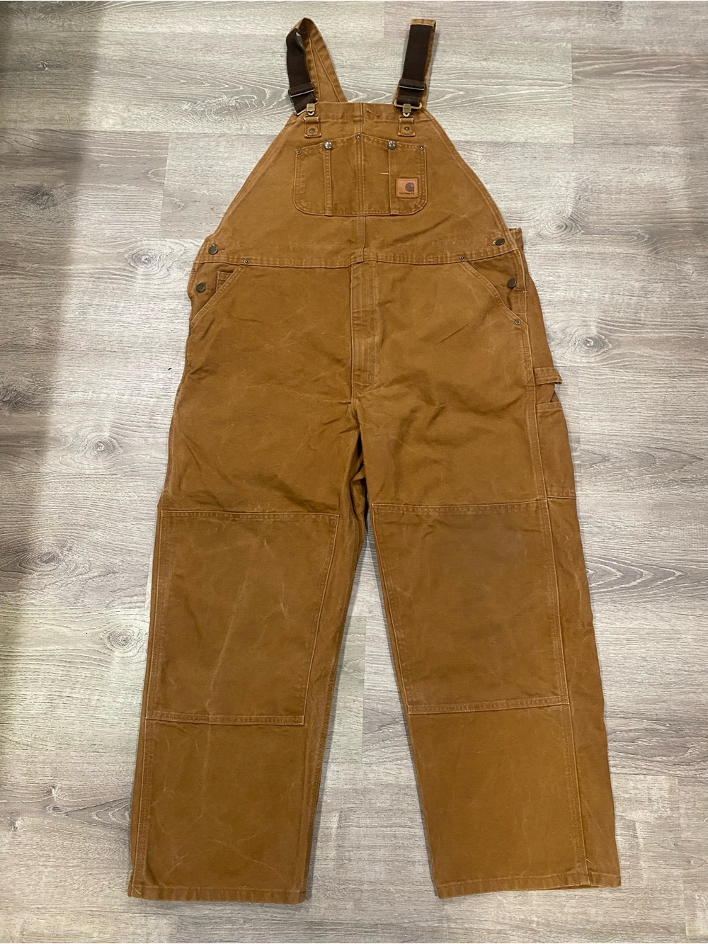 Carhartt R06 211 Sandstone Duck Overalls 44x30 Brown Double Knee 2012